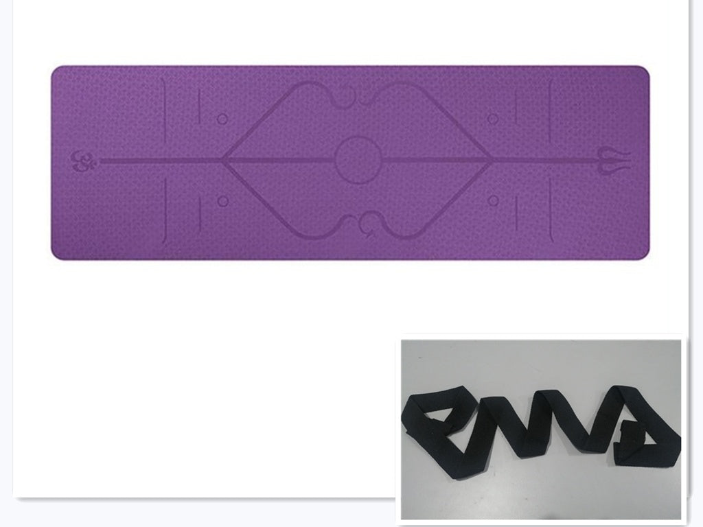 Non Slip TPE Yoga Mat Position Line Beginner null