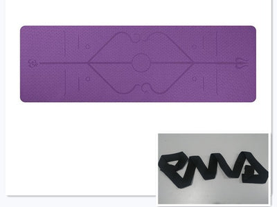 Non Slip TPE Yoga Mat Position Line Beginner null
