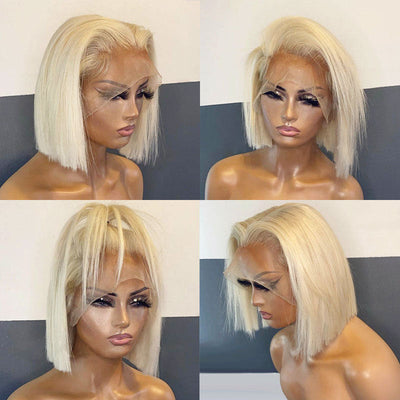 613 Blonde Bob Wig Short Straight Human Hair Wigs For Women null