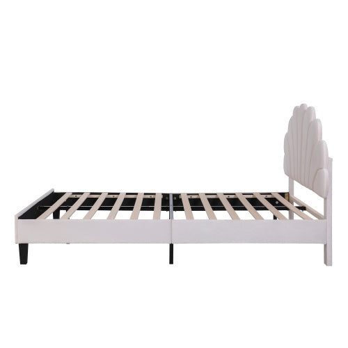 Art Deco Scalloped Velvet Shell Bed - Morderncharm store
