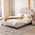 Art Deco Scalloped Velvet Shell Bed - Morderncharm store