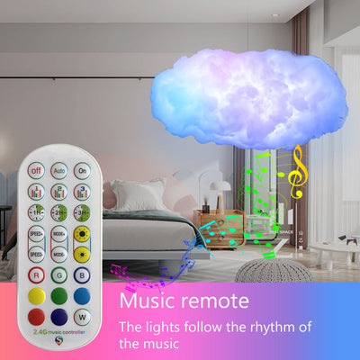 USB Cloud Light APP Control Music Synchronization 3D RGBIC Ambient Light Lightning Simulation Clouds Bedroom Room Light null