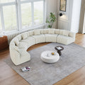Chenille Curved Sectional Sofa With 6 Pillows,Curved Symmetrical Modular Semi Circular Sofa Sectional For Bedroom, Living Room, Office For Leisure Or Nap, Reading Room, And Lobby - Morderncharm store