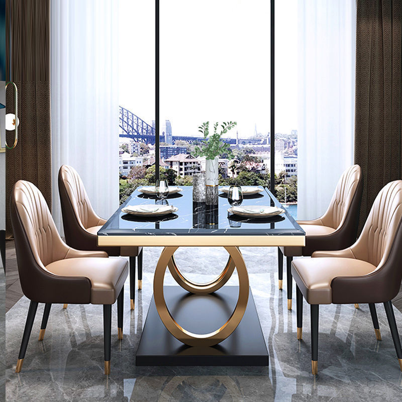 Modern Household Simple Slate Dining Table And Chair Combination null