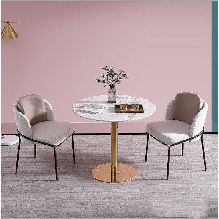 Chair Marble Small Round Table Table And Chair Iron Art null