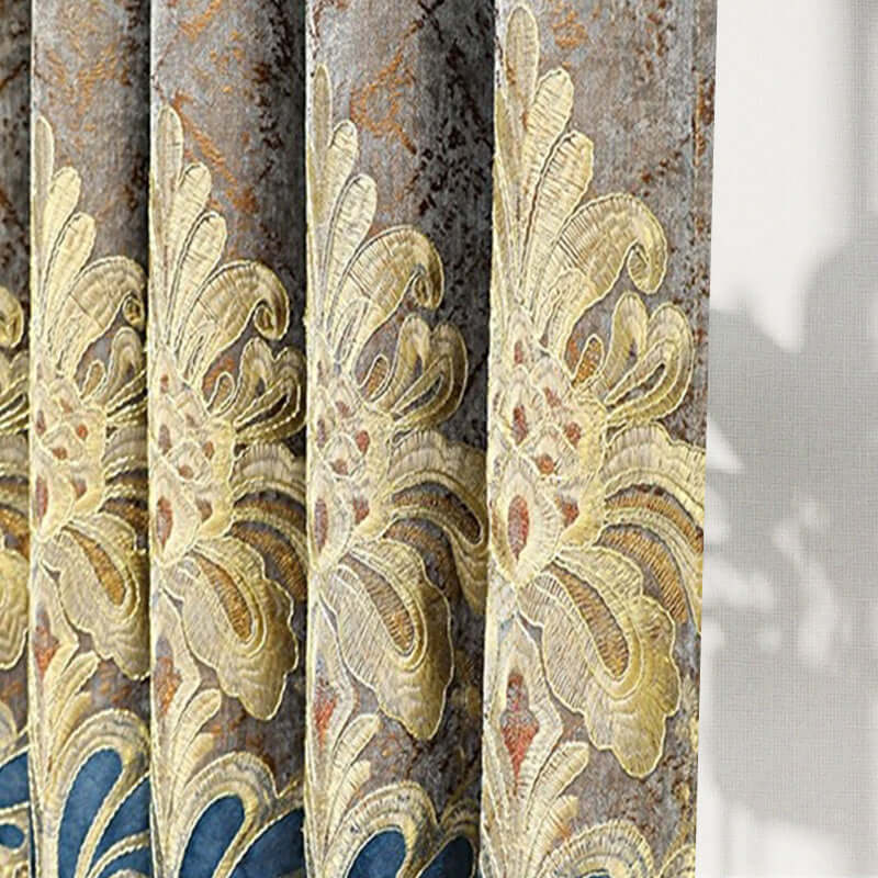 Luxury European Damask Embroidered Curtains