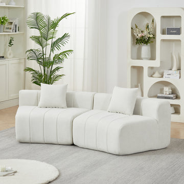 Chenille Curved Sectional Sofa With 2 Pillows,Curved Symmetrical Modular Semi Circular Sofa Sectional For Bedroom, Living Room, Office For Leisure Or Nap, Reading Room, And Lobby - Morderncharm store