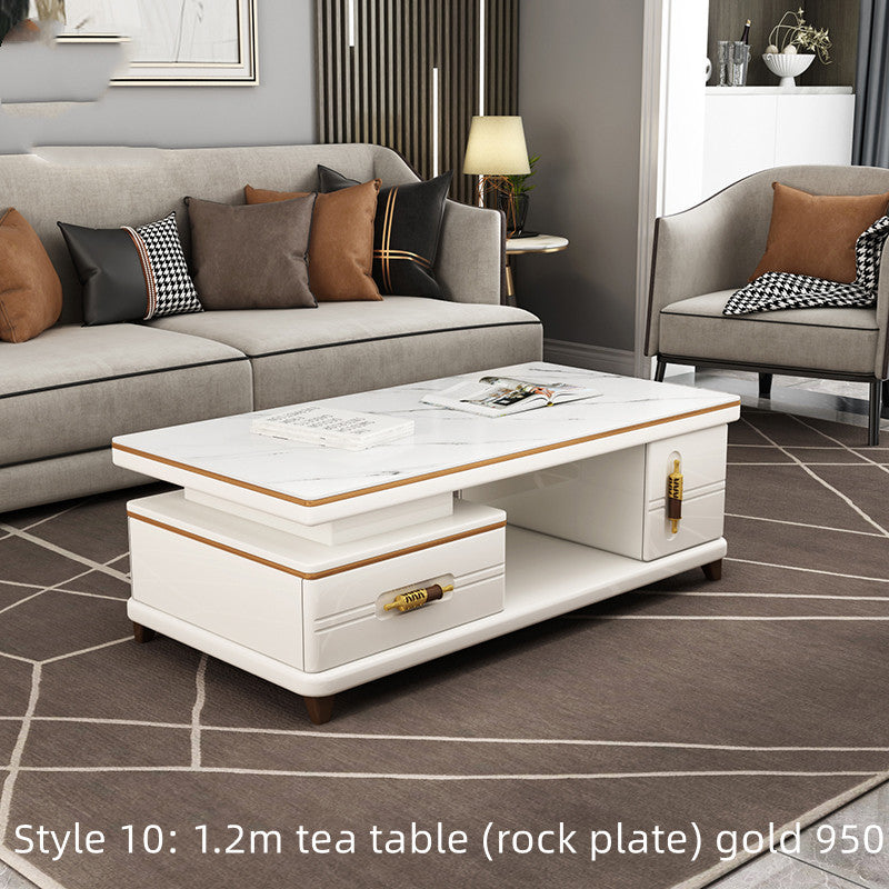 Family Light Luxury Rock Table In The Living Room null