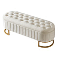 Luxury Tufted Ottoman Bench with Gold C-Frame Base - Morderncharm store