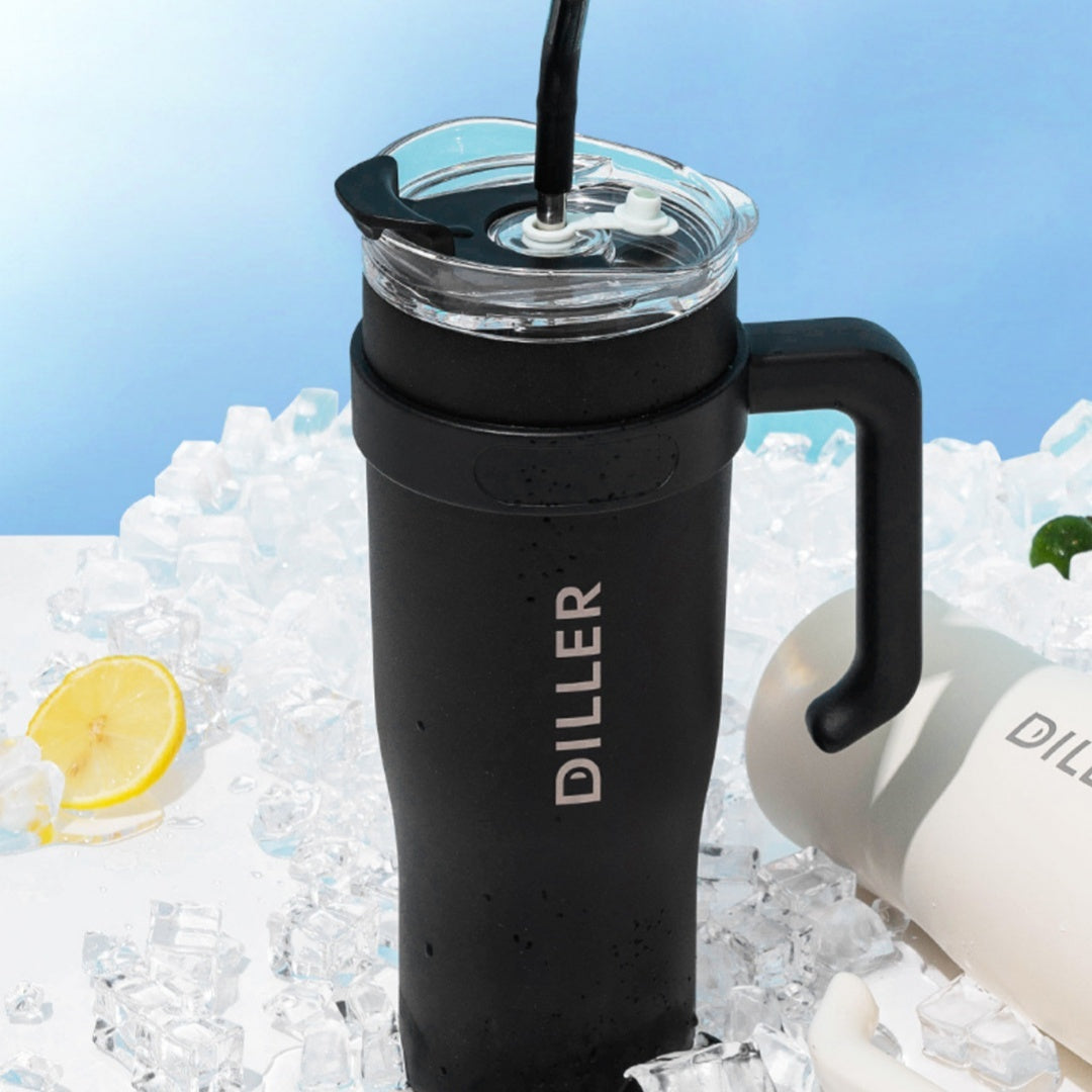 Stainless Steel Handle Car Water Straw Thermal Insulation Cup null