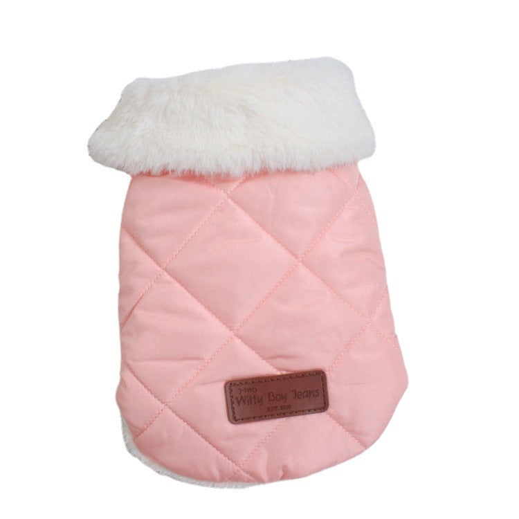 Dog Clothes Autumn And Winter Clothing Thickened Warm Cotton Coat null