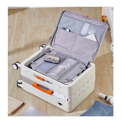 Multifunctional USB Charging Trolley Case Front Fastening Wide Trolley Universal Wheel 20-inch Boarding null