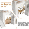 Twin Wood Loft House Bed with Built - Morderncharm store