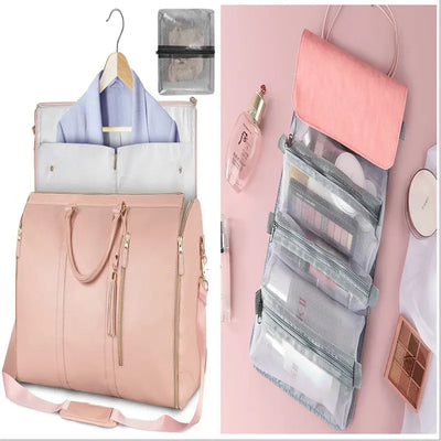 Large Capacity Travel Duffle Bag Women's Handbag Folding Suit Bag Waterproof Clothes Totes null