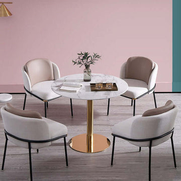 Chair Marble Small Round Table Table And Chair Iron Art null