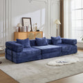 Compression Sofa,Convertible Floor Sofa Bed With Fixed-Shape Frame, Boneless Modular Sectional Sofa,No Assembly Required,Chenille Fabric,for Living Room Bedroom,Dark Blue - Morderncharm store