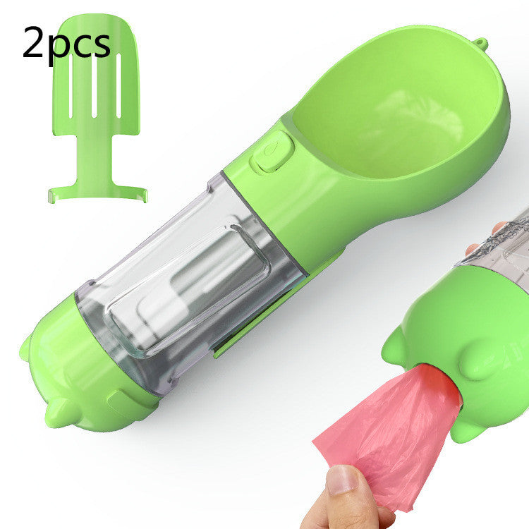 Pet Water Bottle Feeder Bowl Garbage Bag Storage Portable Pet Outdoor Travel 3 In 1 Dog Water Bottle null