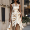 Luxury Burgundy Sequin One-Shoulder Evening Gown - Morderncharm store