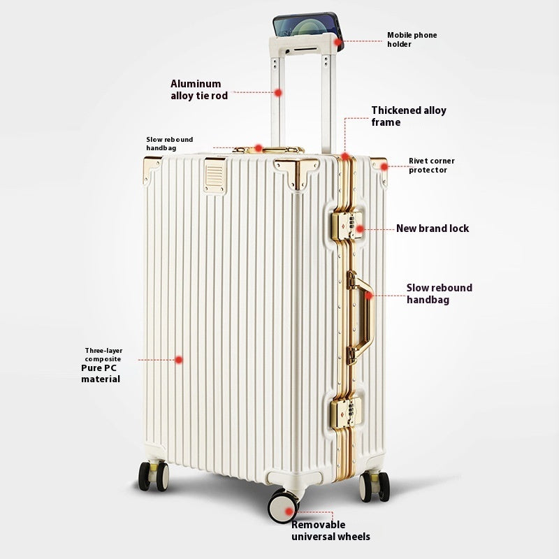 Suitcase Large Capacity Aluminium Frame Luggage null