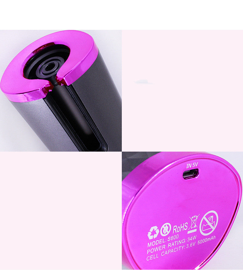 Rechargeable Automatic Hair Curler Women Portable Hair Curling Iron LCD Display Ceramic Curly Rotating Curling Wave Styer null