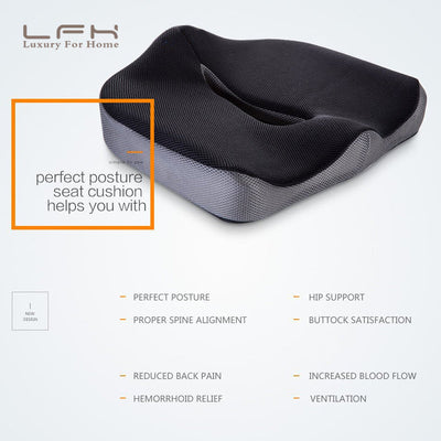 Coccyx Orthopedic Comfortable Memory Foam Chair Car Seat Cushion for Lower Back Tailbone Medical Hemorrhoids Cushion Almofadas null