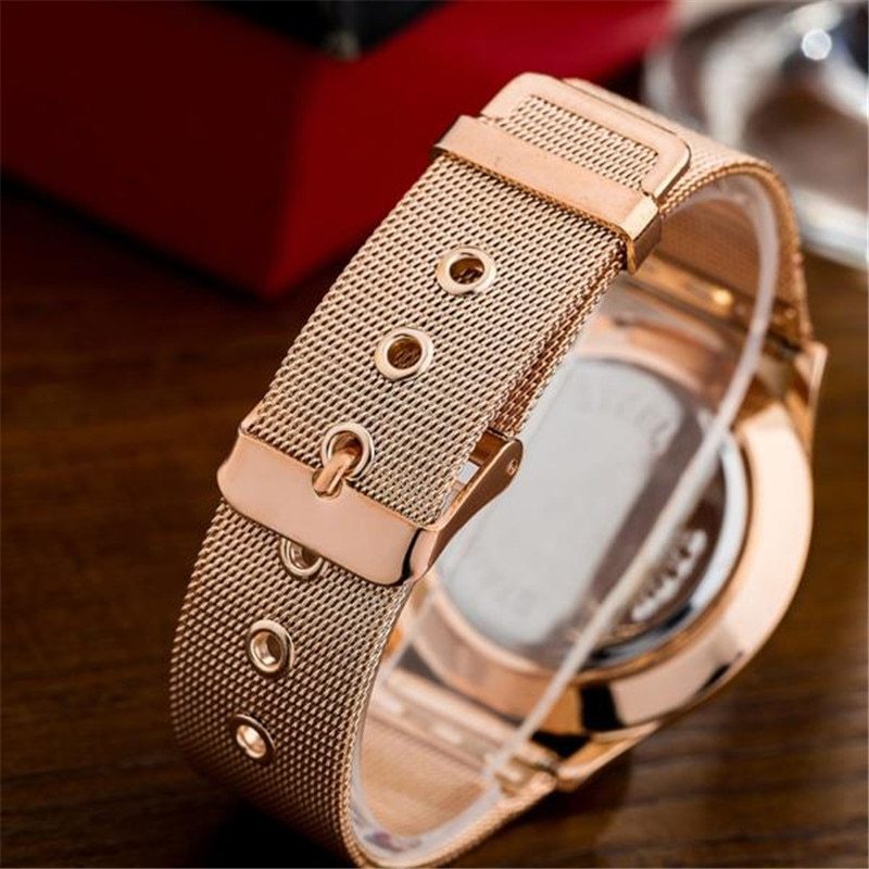 Fashion Alloy Belt Mesh Watch Unisex women's watches Minimalist Style Quartz Watch relogio feminino saat Watches for women null