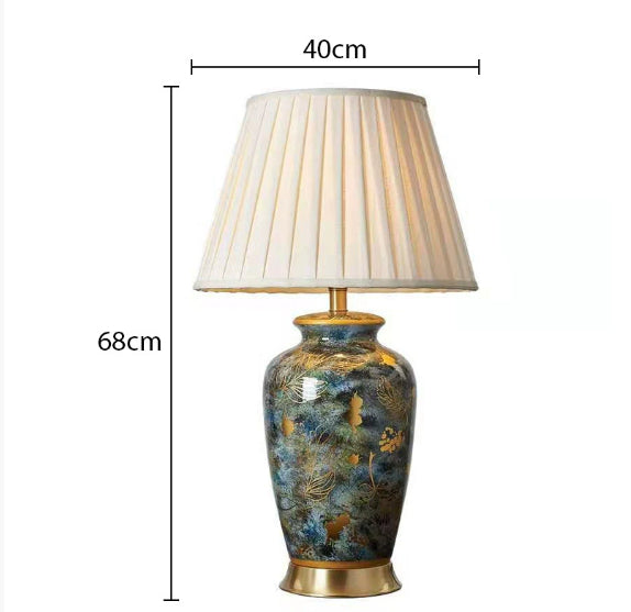 Table Lamp Bedroom Study Bedside Hotel Desk Reading Lamp Simple Villa Painted Creative Lamp - Morderncharm store