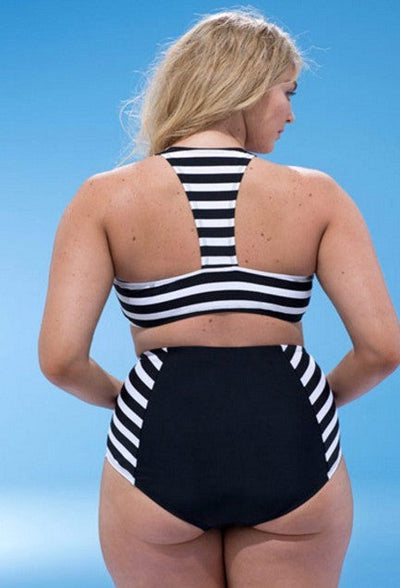 Split stripe bikini null