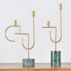 Dining table golden decoration nordic style candle holder null