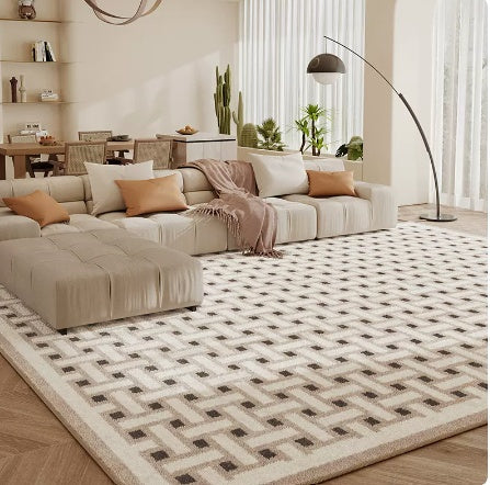 Living Room Carpet Checkerboard Bedroom Floor Cushion Sofa Coffee Table Blanket Dirt Resistant null