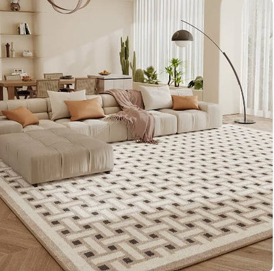 Living Room Carpet Checkerboard Bedroom Floor Cushion Sofa Coffee Table Blanket Dirt Resistant null