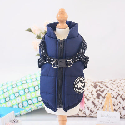 Waterproof Dog Clothes Winter Dog Coat With Harness Warm Pet Clothing Big Dog Jacket Chihuahua Labrador Coat Costume null
