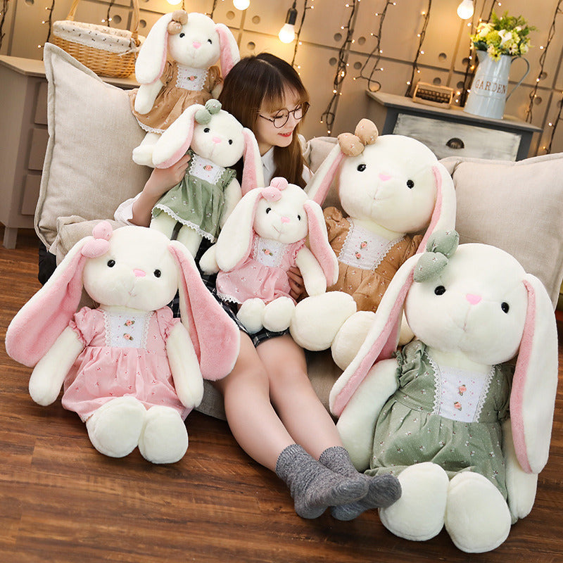 Soft bunny doll ragdoll plush toy with floppy ears and a sweet face, perfect for cuddling and play.
