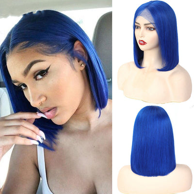 Human Hair Bob Wigs Green Short Bob Wig null