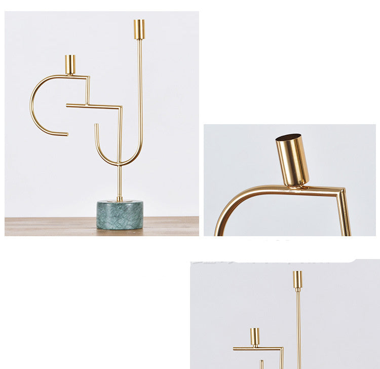 Dining table golden decoration nordic style candle holder null