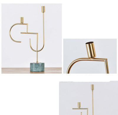 Dining table golden decoration nordic style candle holder null
