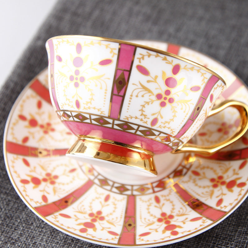Vintage Rose & Gold Bone China Tea Set