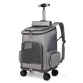 Portable Folding Tr olley Pet Backpack Traveling Cat Backpack With Universal Wheel Trolley Pet Bag null