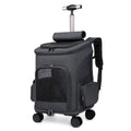 Portable Folding Tr olley Pet Backpack Traveling Cat Backpack With Universal Wheel Trolley Pet Bag null