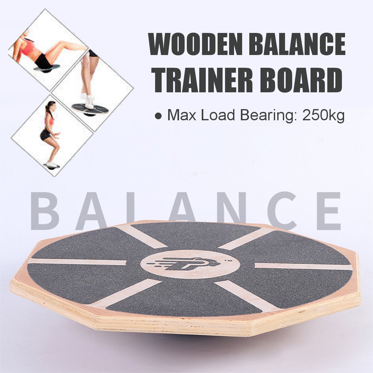 Wooden Octagonal Balance Trainer Board Twist Board Workout Balance Training  Sport Yoga Fitness Tool null