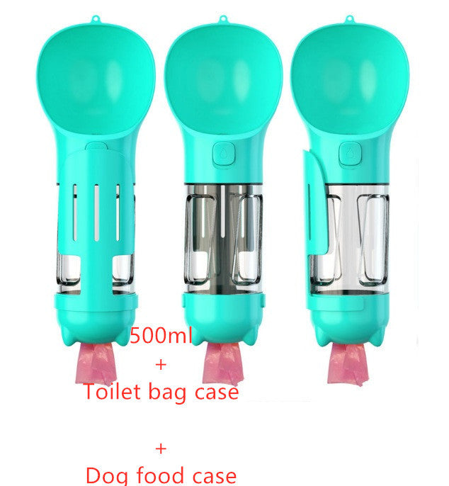 Pet Water Bottle Feeder Bowl Garbage Bag Storage Portable Pet Outdoor Travel 3 In 1 Dog Water Bottle null