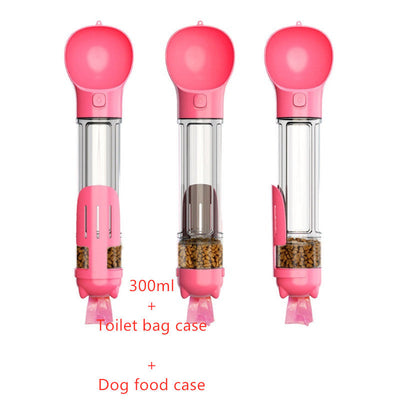 Pet Water Bottle Feeder Bowl Garbage Bag Storage Portable Pet Outdoor Travel 3 In 1 Dog Water Bottle null