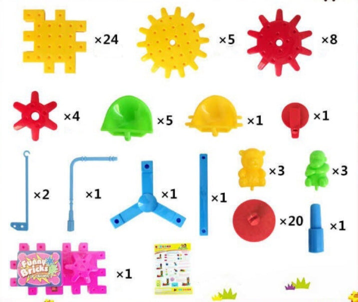 Electric Gears 3D Model Building Kits Plastic Brick Blocks Educational Toys for Kids null