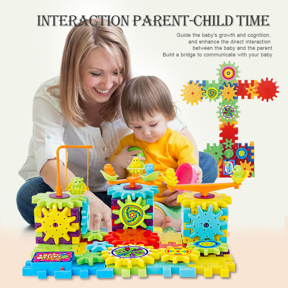 Electric Gears 3D Model Building Kits Plastic Brick Blocks Educational Toys for Kids null