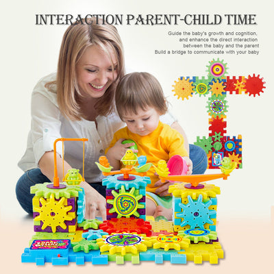 Electric Gears 3D Model Building Kits Plastic Brick Blocks Educational Toys for Kids null