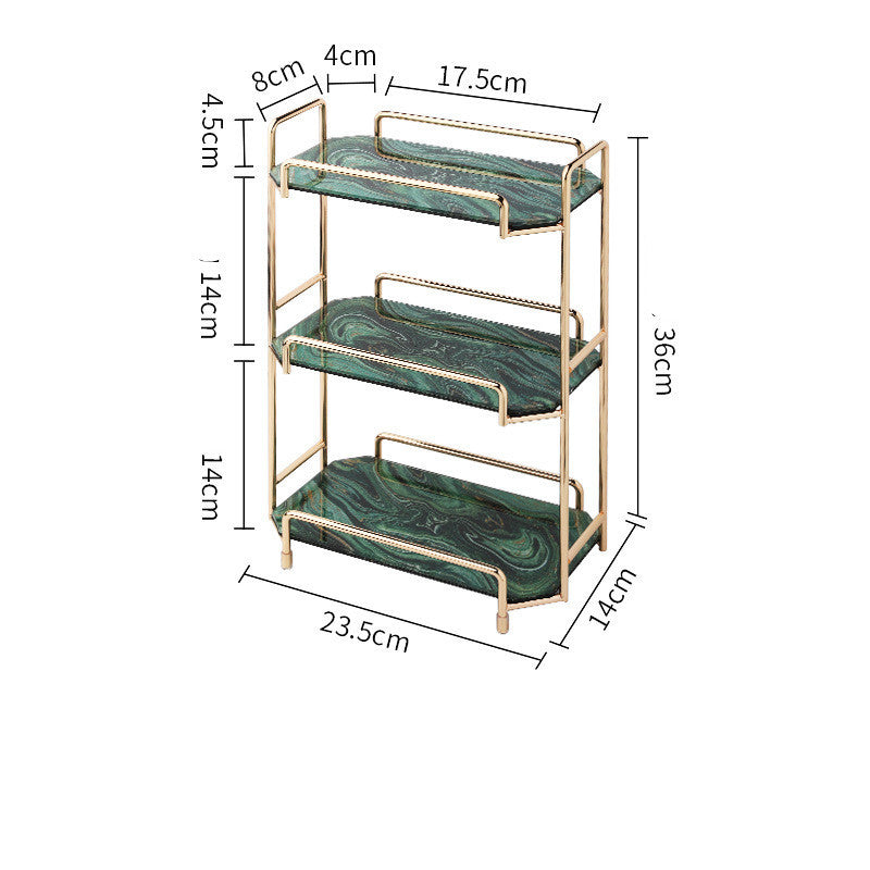Nordic Ins Wind Cosmetic Storage Rack Skin Care Products Perfume Finishing Rack Bathroom Dressing Table Metal Bedroom null