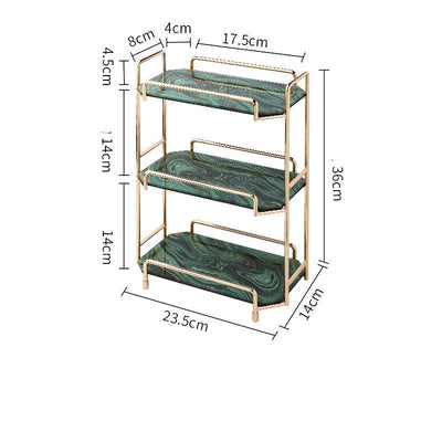 Nordic Ins Wind Cosmetic Storage Rack Skin Care Products Perfume Finishing Rack Bathroom Dressing Table Metal Bedroom null
