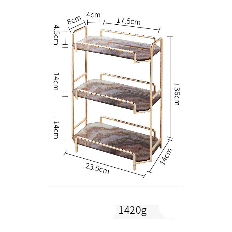 Nordic Ins Wind Cosmetic Storage Rack Skin Care Products Perfume Finishing Rack Bathroom Dressing Table Metal Bedroom null