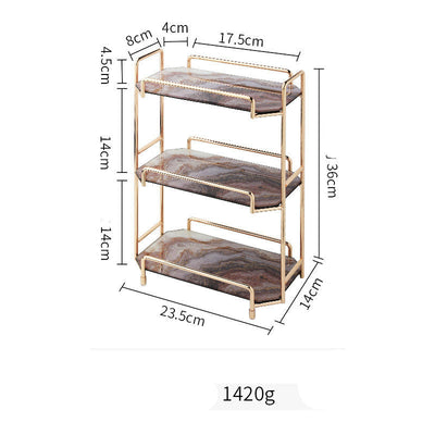 Nordic Ins Wind Cosmetic Storage Rack Skin Care Products Perfume Finishing Rack Bathroom Dressing Table Metal Bedroom null