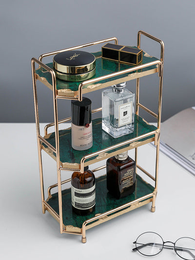 Nordic Ins Wind Cosmetic Storage Rack Skin Care Products Perfume Finishing Rack Bathroom Dressing Table Metal Bedroom null